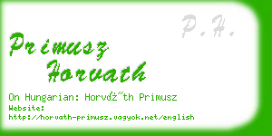 primusz horvath business card